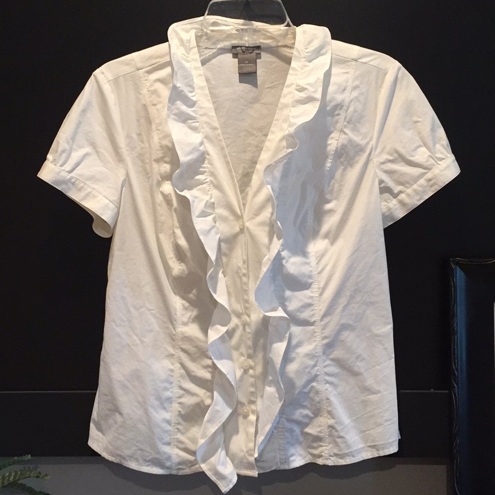 White Short Sleeve Button Down Shirt